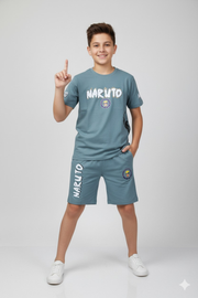 Naruto Teal Blue Short Co-Ord Set (Boys)