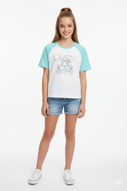 Cherry Bomb Mint Raglan T-Shirt (Girls)
