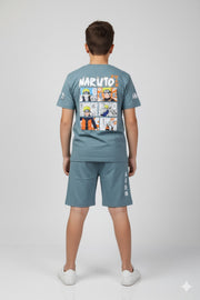 Naruto Teal Blue Short Co-Ord Set (Boys)
