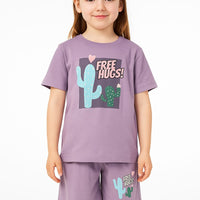 Free Hugs Lilac Short Set (Girls)